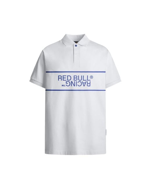 Pepe Jeans White Red Bull Racing X Rbr Panel Print Logo Polo for men