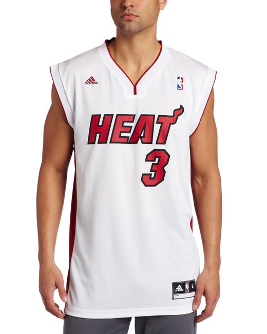 Adidas White Miami Heat Wade Jersey