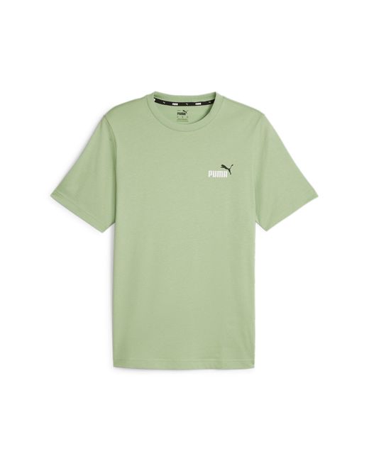 PUMA Essentials+ zweifarbiges T-Shirt mit kleinem Logo in Green für Herren