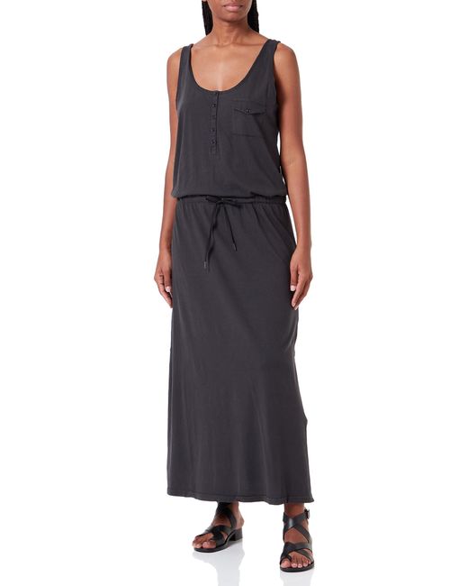 Replay Blue Maxikleid Kurzarm aus Bio-Baumwolle