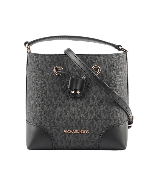 Michael Kors XS Suri Mini Bucket Crossbody Kordelzug Schultertasche 35F2GM9M1B PVC in Schwarz