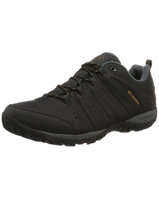 Columbia Leather Woodburn 2 Waterproof Low Rise Hiking Shoes In Black Black Caramel Black For 