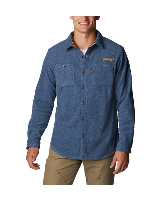 Columbia Blue Bucktail Fleece Over Shirt for men