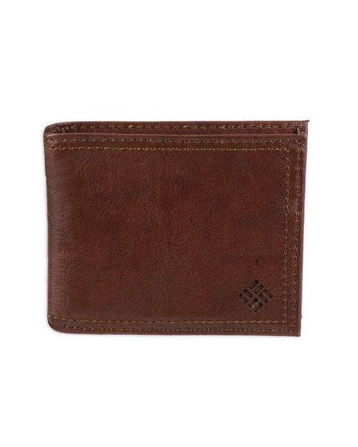 Columbia Leather Extra Capacity Slimfold Wallet,light Brown for men