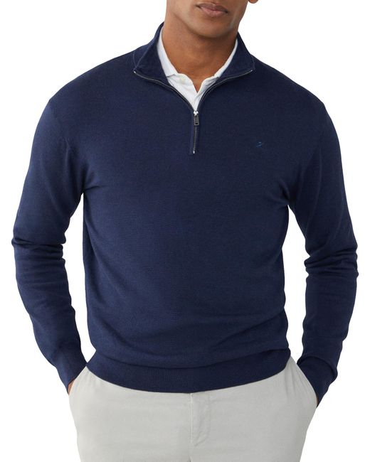 Hackett Blue Hackett Hm703084 Half Zip Sweater L for men