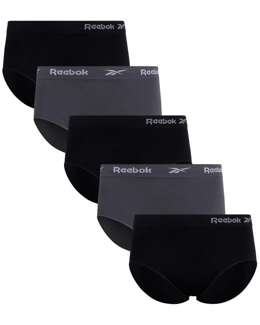 Reebok Black Underwear – 5 Pack Plus Size Seamless Hipster