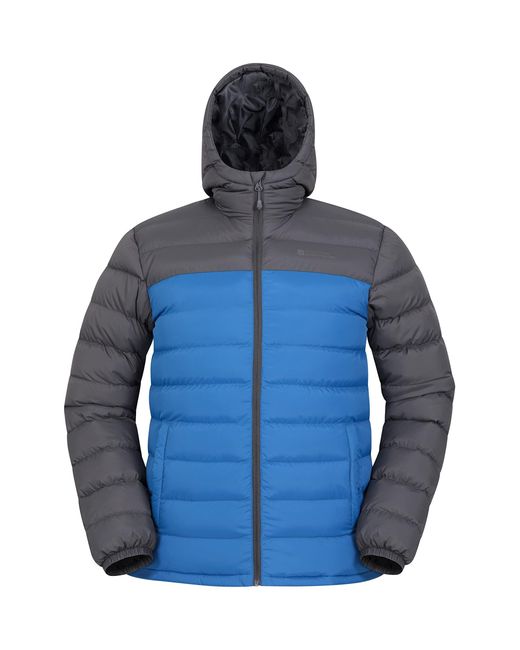 Mountain Warehouse Blue Seasons Men's Jacket - Lined, Lightweight, Water-resistant Rain Jacket, Microfibre Filling - Ideal For for men