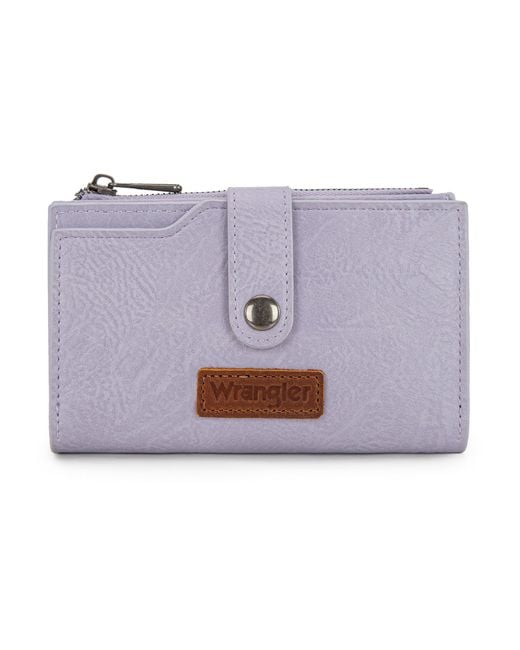 Portafogli per le donne Slim Bifold Porta carte di credito di Wrangler in Purple