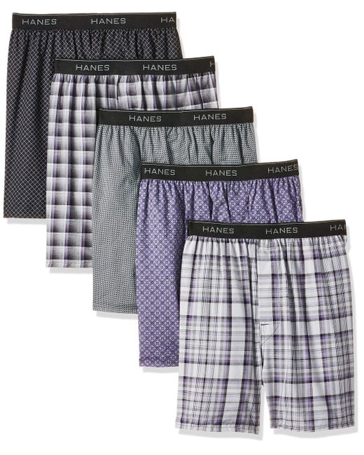 Hanes Multicolor Tagless Boxer With Exposed Waistband Multi-packs for men