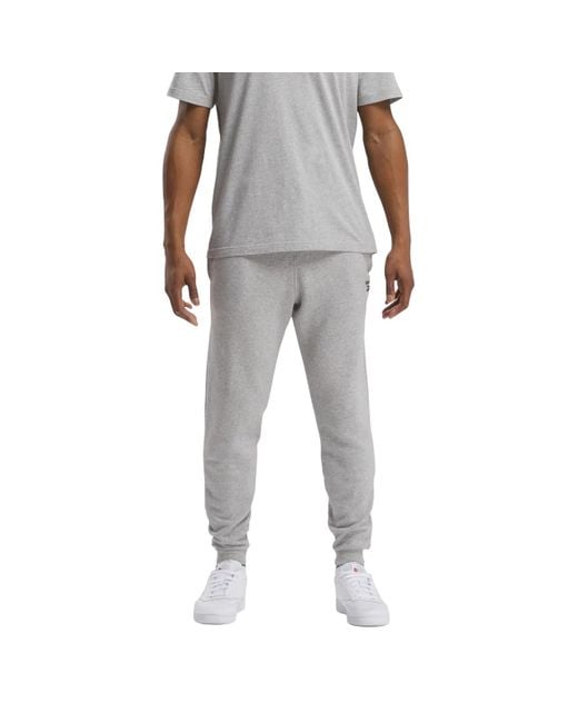 Reebok Identity Kleine Logo Fleece Jogger in het Gray voor heren