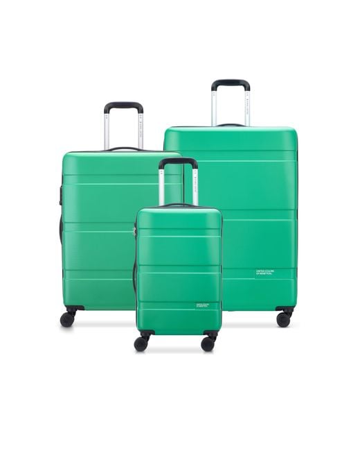 Benetton Green Now Hardside Luggage With Spinner Wheels