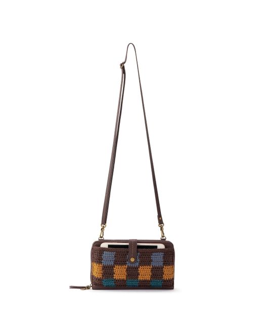 The Sak Natural Iris Large Smartphone Crossbody Bag In Crochet And Faux Leather