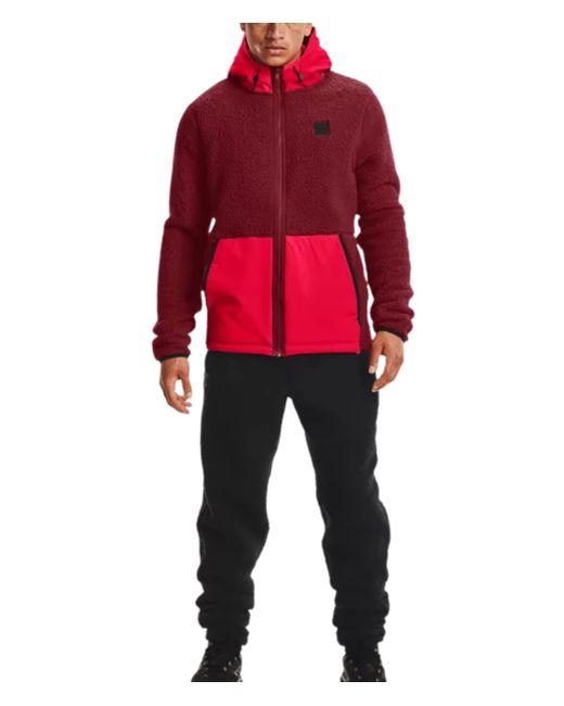 Under Armour UA Legacy Sherpa Full Zip Hooded Jacket Hoodie in Red für Herren