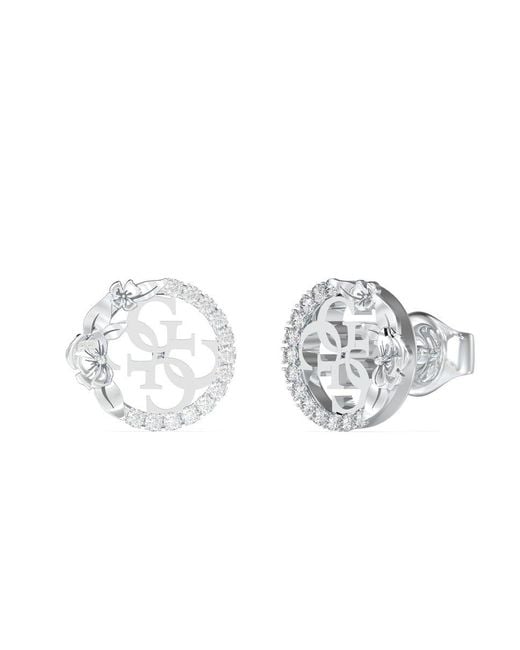 Guess 4 Liefdesoorbellen In Zilverstaal in het Metallic