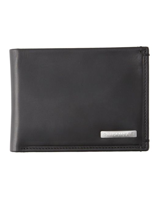 Quiksilver Black Tri-fold Leather Wallet - - L for men