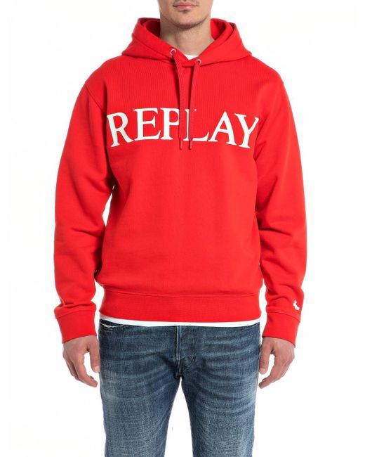 Replay Red Hoodie mit Kapuze