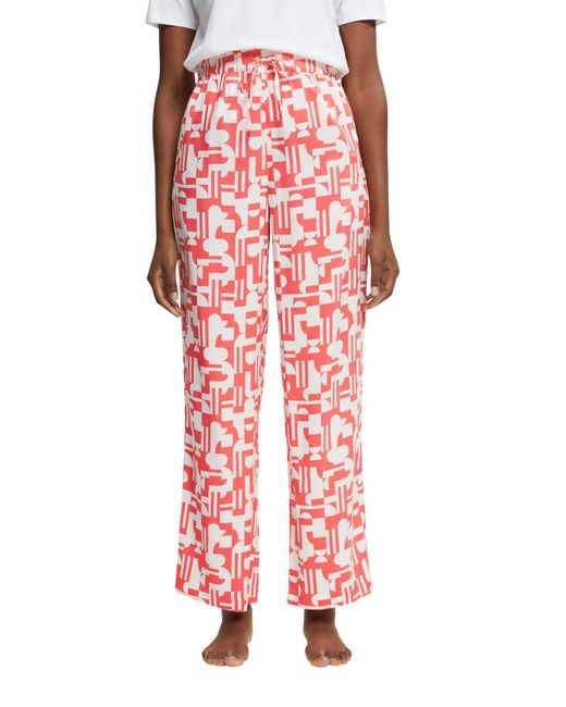 Seasonal Print WV Cve 7/8 Pant Bas de Pijama Esprit en coloris Red