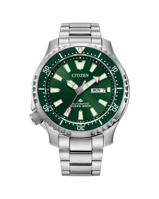 Citizen Green Promaster Dive Fugu Automatic Silver Stainless Steel Watch for men