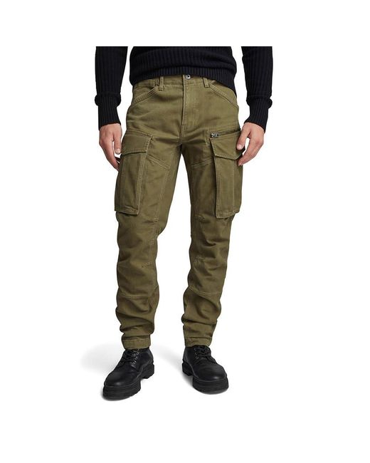 G-Star RAW Green Rovic Zip 3d Straight Tapered Fit Cargo Pants for men
