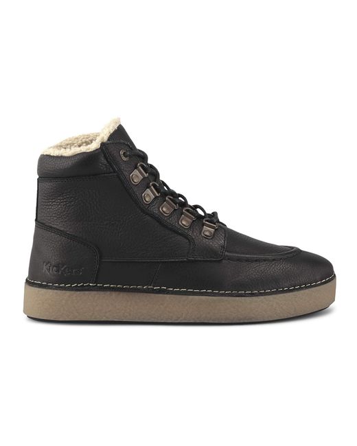 Kickers Black Winter-Boots Sprinter Schwarz Geprägtes Leder 39