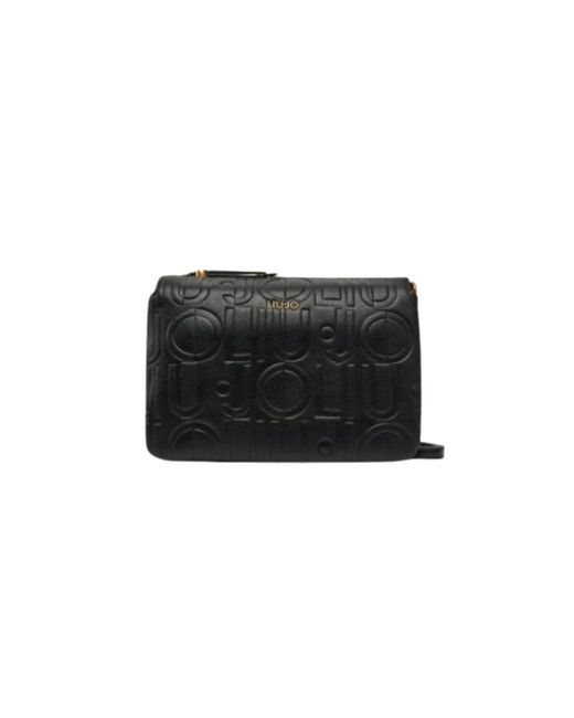 Borsetta a tracolla Adonide con logo a rilievo Nero Nero 22222 di Liu Jo in Black