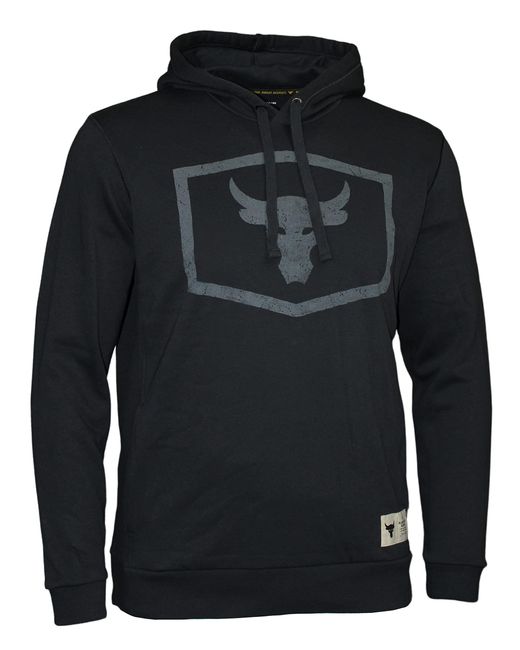 Under Armour Black Project Rock Warm-up Hoodie Pullover 1369937 for men