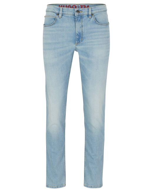 HUGO Extra-slim-fit Jeans In Blue Comfort-stretch Denim for men