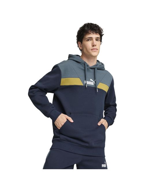 Felpa con Cappuccio Power da Uomo M Golden Fog Yellow di PUMA in Blue da Uomo