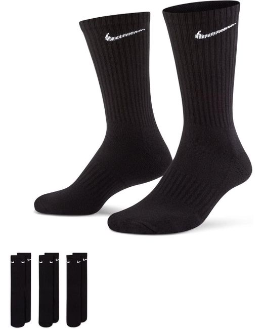 Nike Everyday Csh Crw 3pr 132 Sokken Black/white M in het Blue