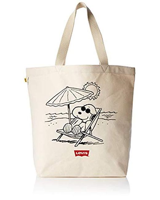 Levi's Natural Peanuts Snoopy Beach Tote