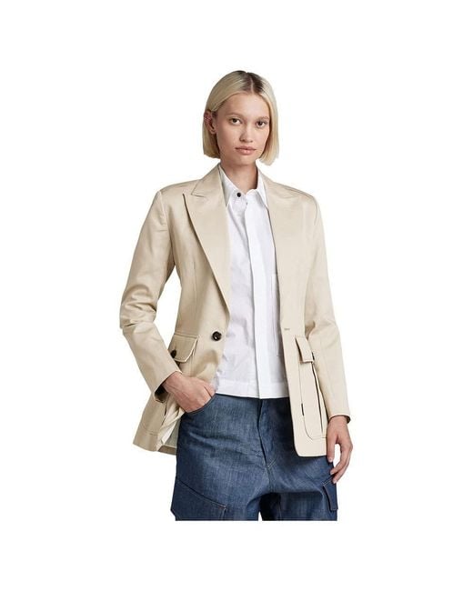 G-Star G-star Denim Jacket Blazers Bomber Jas in het White