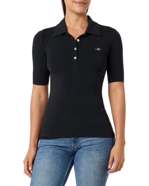 Gant Black Slim Cot/ela Ss Polo