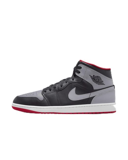 Nike Air Jordan 1 Mid Shoes Black/cement Grey-fire Red Dq8426 006 for men