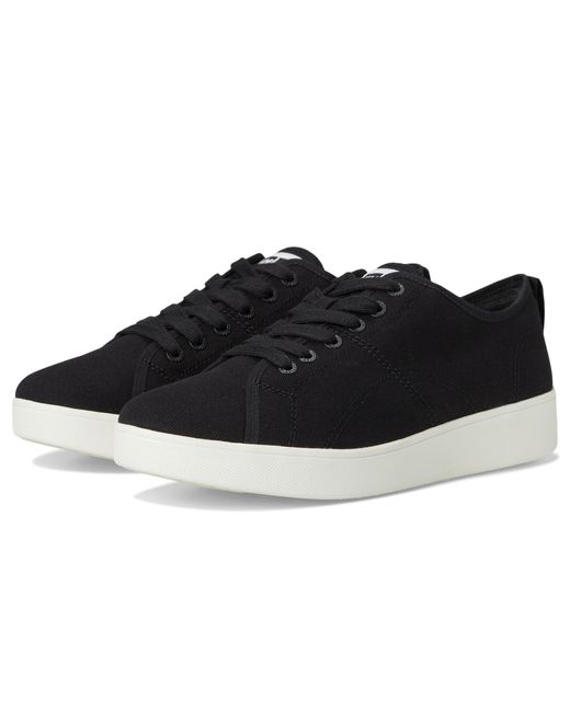 Fitflop Black Rally Canvas Sneakers Walking Shoes/Cream 10 M (B)