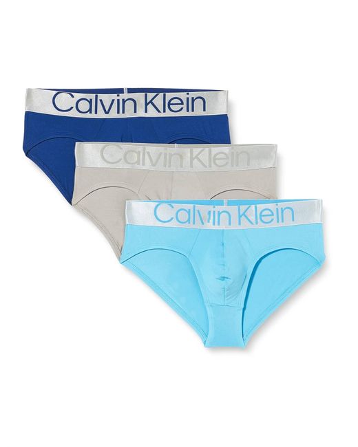 Slip Hipster Uomo Confezione da 3 Elasticizzati di Calvin Klein in Blue da Uomo