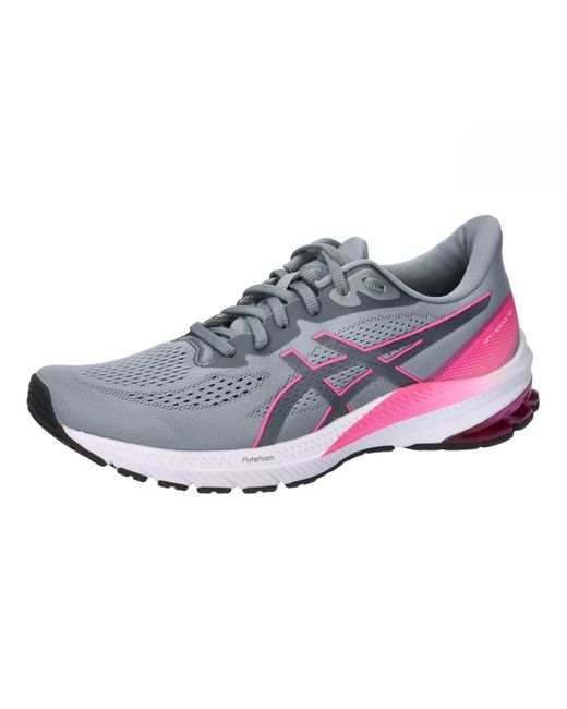 Asics White Gt 1000 12 Running Shoes Grey Pink