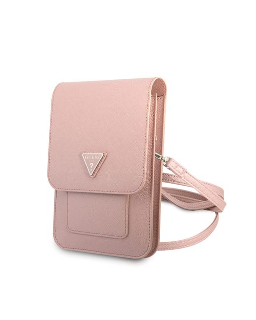 Guess Pink Tasche Guwbsatmgr Grau Saffiano Triangle Bi-Fold Wallet
