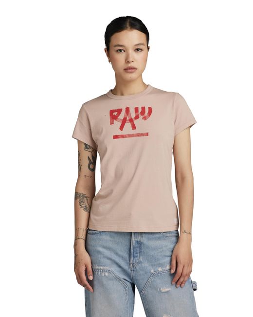 G-Star RAW Calligraphy Graphic in het Red