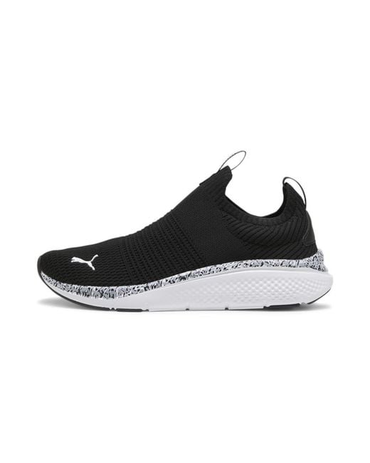 PUMA Black Softride Pro Echo Slip-on Sneaker