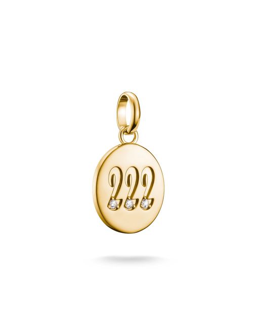 Charm Club Connect CC1249-414-14 Pendentif en forme de chiffre 222 avec pierres Plaqué or 18 carats Argent 925 recyclé Thomas Sabo en coloris Metallic