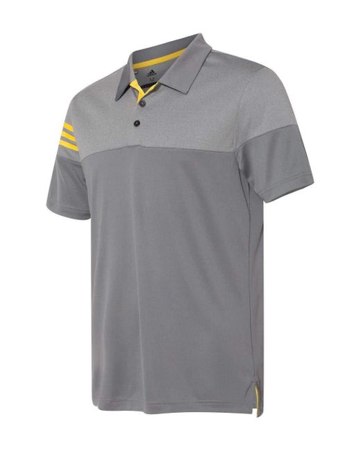 Adidas Gray Stripes Colorblock Sport Shirt - A213-4xl - Vista Grey/eqt for men