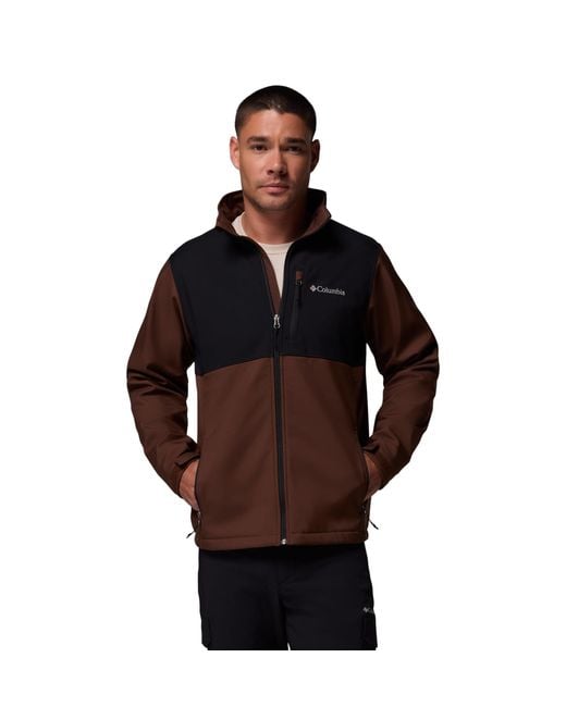 Columbia Black S Ascender Softshell Full Zip Rain Jacket for men