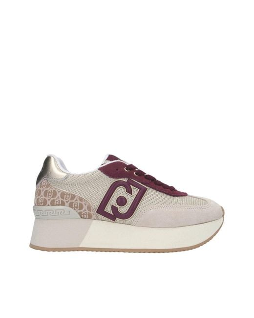 Scarpe Donna Liu-Jo Dreamy 02 Sneaker Suede/Mesh/Printed Cow Egg/barolo D25LJ10 BF4037 PX525 38 di Liu Jo in Pink