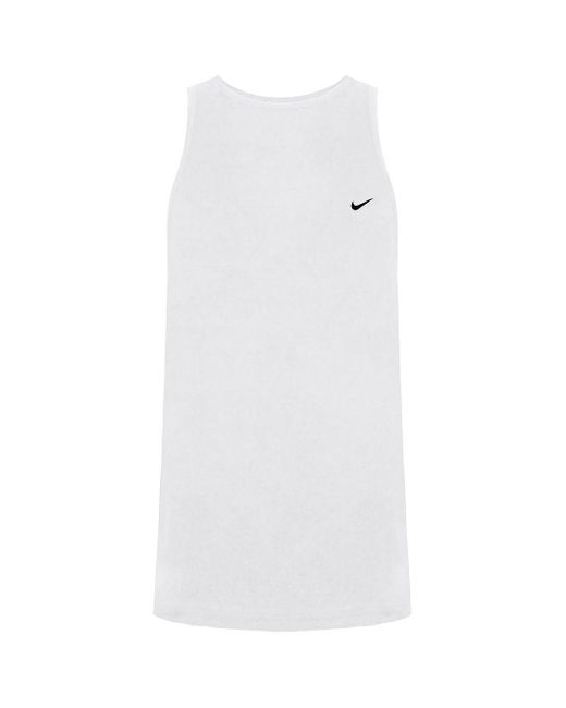 Nike Crew Neck Sleeveless Plain White Small Graphic Logo S Vest 181979 100 for men