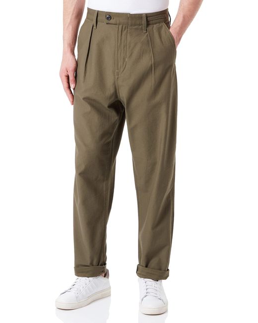 G-Star RAW Pleated Chino Relaxed in het Green voor heren