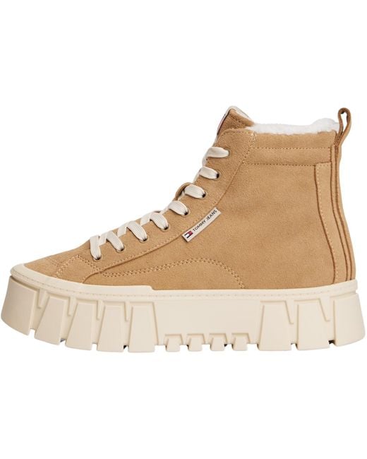 Tommy Hilfiger Black Tjw Vulc Flatform Suede Wl En0En02894 High Top