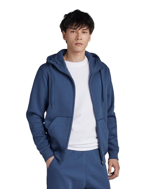G-Star RAW Premium Core Hooded Zip Sweater in het Blue voor heren