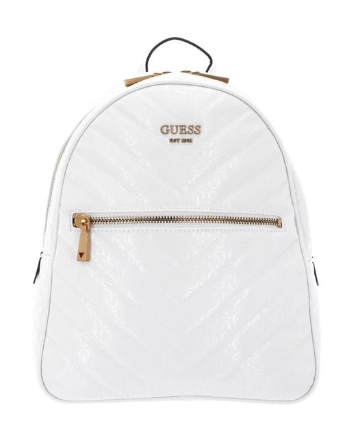 Guess White Vikky Backpack Bag