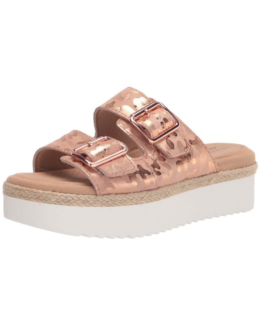 Clarks Suede Lana Beach Flat Sandal in Metallic Save 55 Lyst