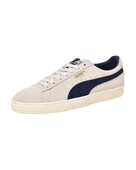PUMA White Suede Classic Leather Lace Up Trainers 365587 02 for men